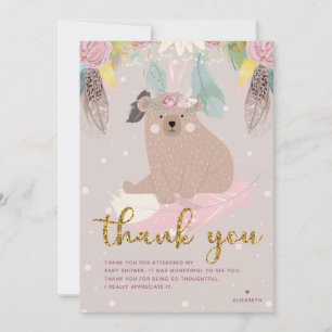 Wild One Baby Shower Thank You Card