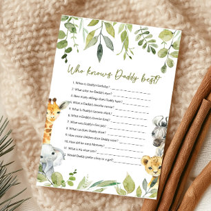 Wild One Baby Shower Who knows Daddy Best Game