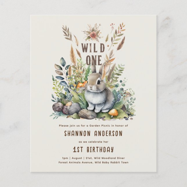 Wild One Baby Woodland Animals 1st Birthday (Front)