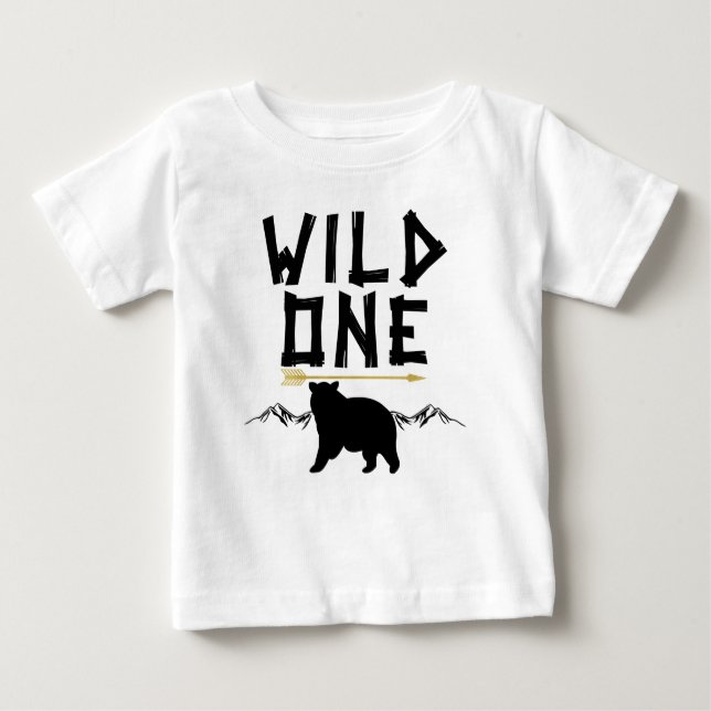 Wild One Bear Arrow 1st Birthday Shirt (Front)