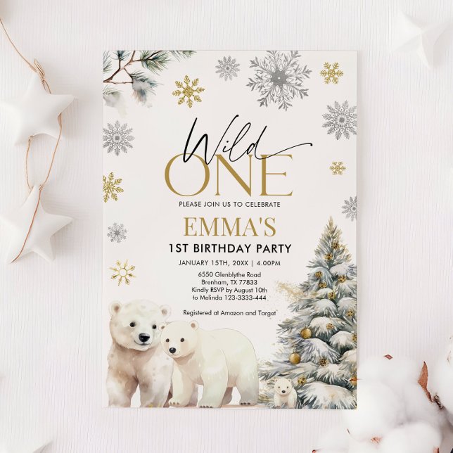 Wild One Bear Birthday Invitation, 2nd Birthday  Invitation (Creator Uploaded)