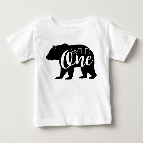 Wild One Bear  First Birthday Party Baby T_Shirt