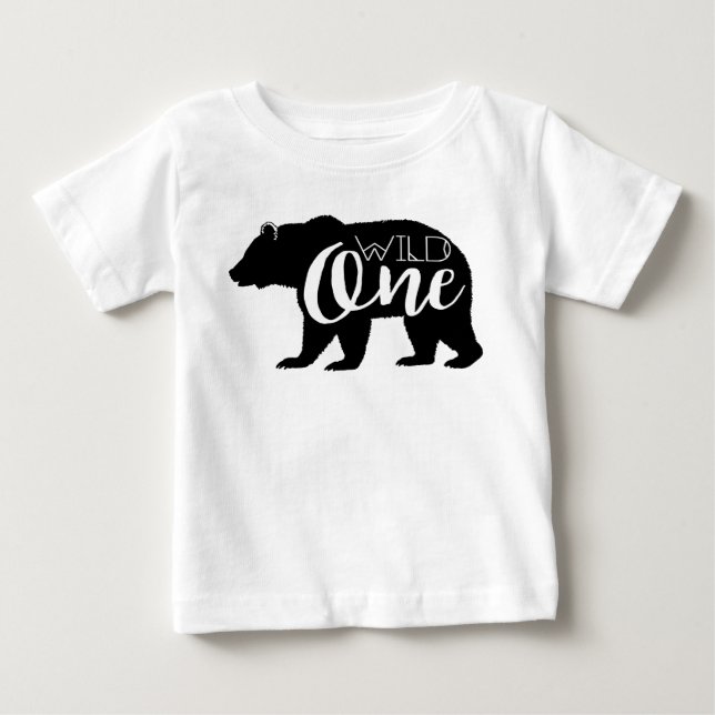 Wild One Bear | First Birthday Party Baby T-Shirt (Front)