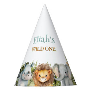 Wild One Birthday Baby Safari Animals Party Hat