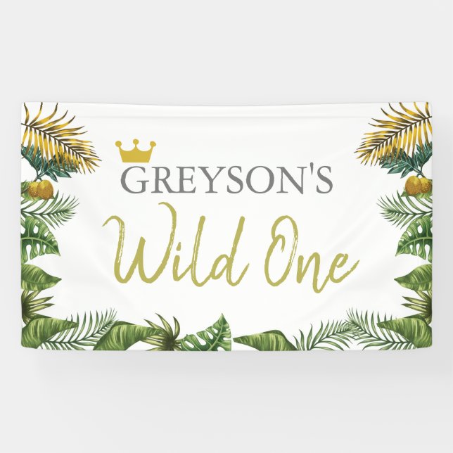 Wild One Birthday Banner - First Birthday Decor (Horizontal)