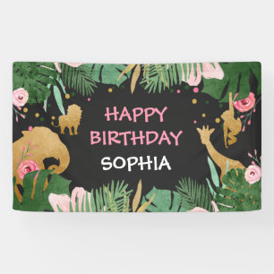 Wild one birthday banner Safari Jungle Animals