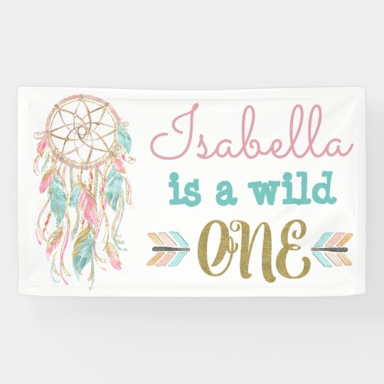 Wild One Birthday Banner Tribal 1st Birthday Zazzle Com