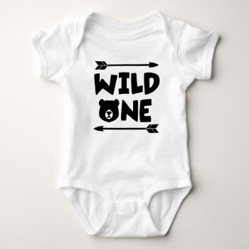Wild One Birthday Boy Baby Bodysuit by nasakom at Zazzle