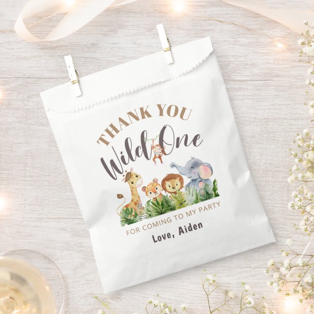 Wild One Birthday Favor Bag (Clipped)