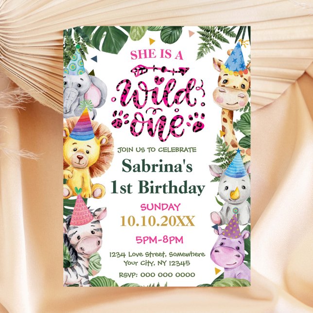 Wild One Birthday Girl Invitation (Creator Uploaded)
