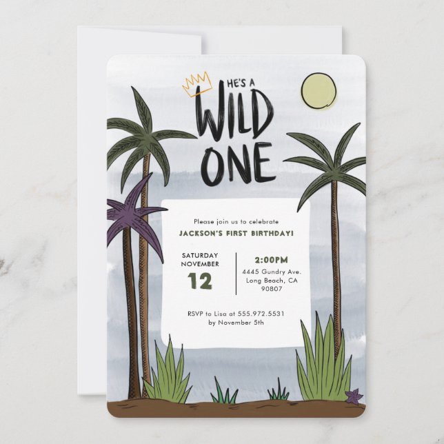 Wild One Birthday Invitation (Front)