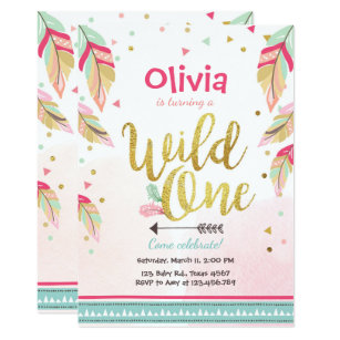girls wild one invitations zazzle