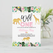 Wild One Birthday Invitation Jungle Animals Party (Standing Front)