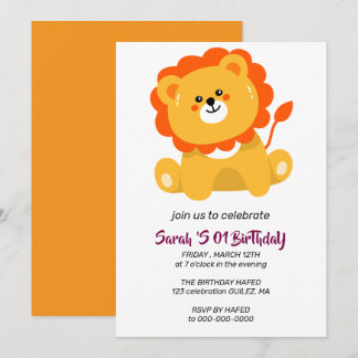 Wild One Birthday Invitation, Lion 1st Birthday In Invitation