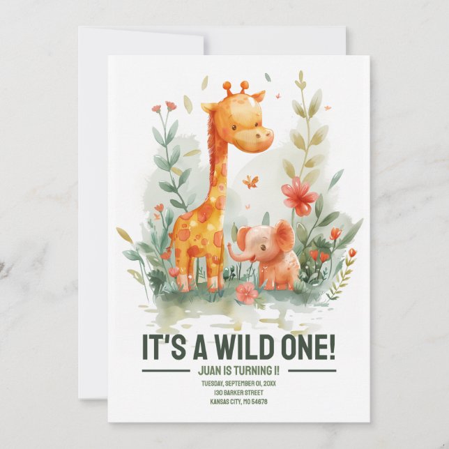 Wild One Birthday Invite (Front)