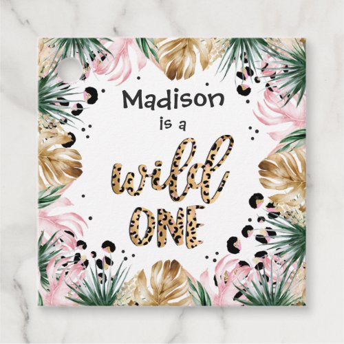 Wild One Birthday Leopard Print Wild Jungle Party Favor Tags