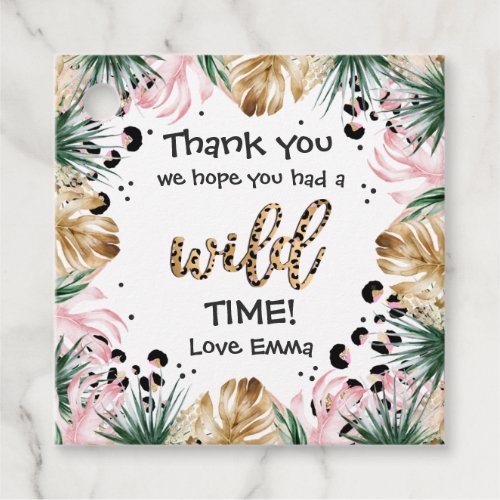 Wild One Birthday Leopard Print Wild Jungle Party Favor Tags