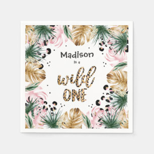 Wild One Birthday Leopard Print Wild Jungle Party Napkins