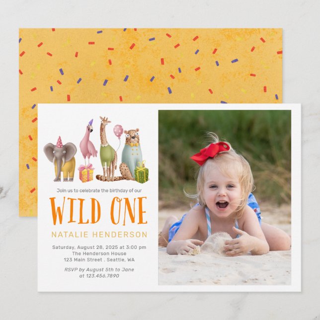 Wild One Birthday Party Invitation (Front/Back)