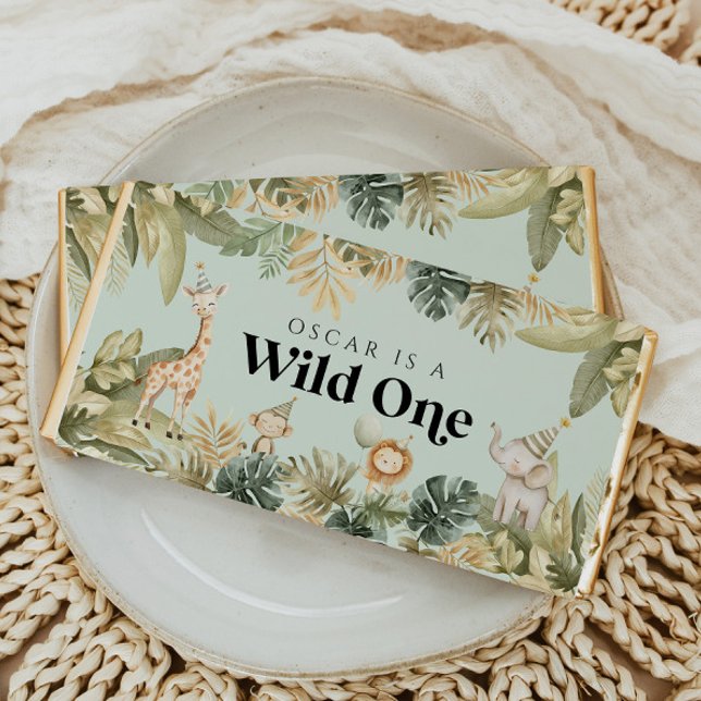 Wild One Birthday Party Safari Animals Jungle  Hershey Bar Favors (Creator Uploaded)