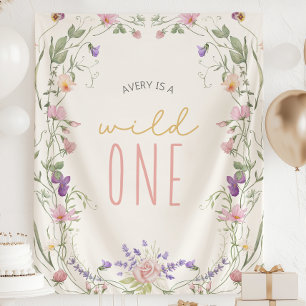 Wild One Birthday Personalized Banner 1st Birthday Tapestry