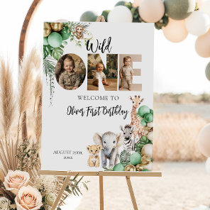Wild One Birthday Safari Animal Photo Foam Board