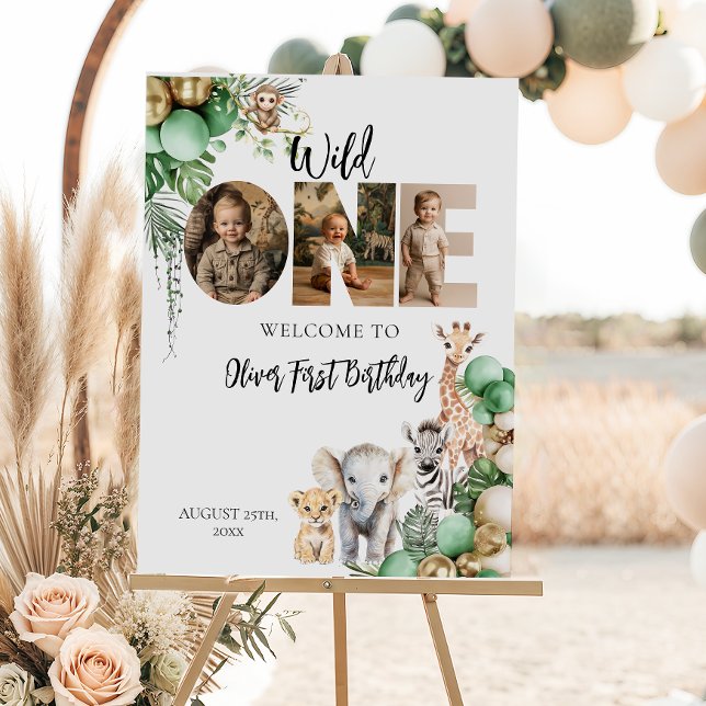 Wild One Birthday Safari Animal Photo Foam Board (Creator Uploaded)