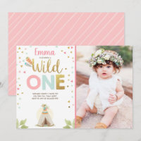 Wild One Birthday Teepee Boho Tribal Pink Girl