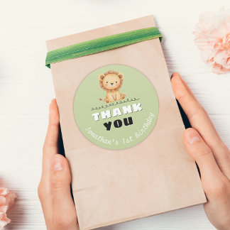 Wild One Birthday Thank You Sticker