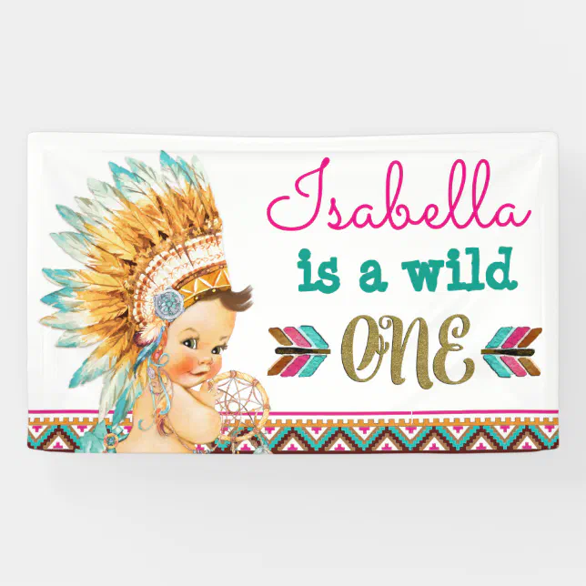 Wild One Birthday Tribal Banner 1st Birthday | Zazzle