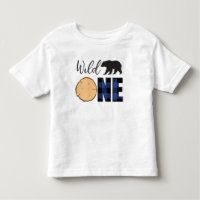 Wild One Black Bear Blue Plaid 1st Birthday