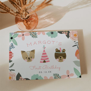 Wild One   Boho Camping Theme First Birthday Party Guest Book