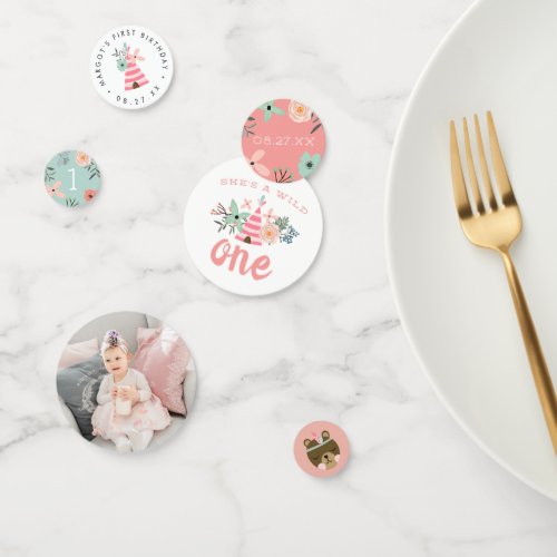 Wild One  Boho Nature Theme First Birthday Party Confetti