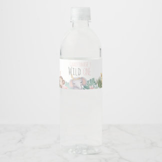 Wild One Boho Safari 1st Birthday Bottle Label