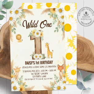 Wild One Boho Safari First Birthday Invitation