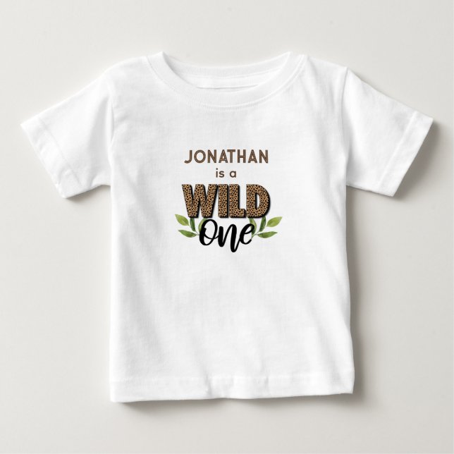 Wild One Boy 1st Birthday Baby T-Shirt (Front)