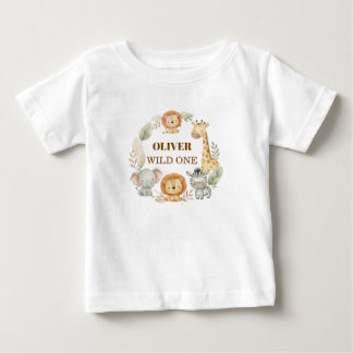 Wild One Boy 1st Birthday Safari Baby Baby T-Shirt