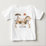 Wild One Boy 1st Birthday Safari Baby T-Shirt<br><div class="desc">Safari Birthday Party Invitation for a little Wild One. Cute animals and a safari landscape.</div>