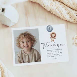 Wild One Boy 1st Birthday Thank You  Card