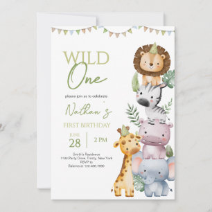 Wild One Boy Birthday Invitation