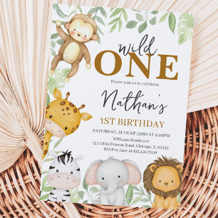 Wild One Boy Birthday Invitation