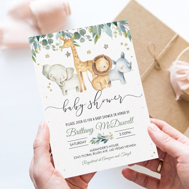 Wild One Boy Safari Baby Shower Invitation (Creator Uploaded)