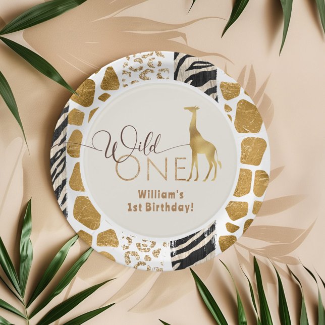 Wild one boy safari birthday paper plates (Creator Uploaded)