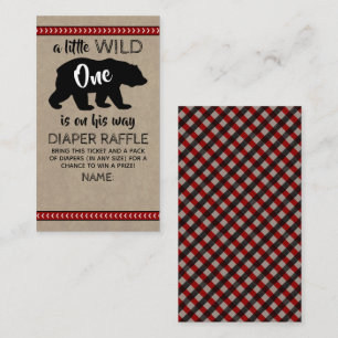 Wild One Boys Baby Shower Diaper Raffle Enclosure Card