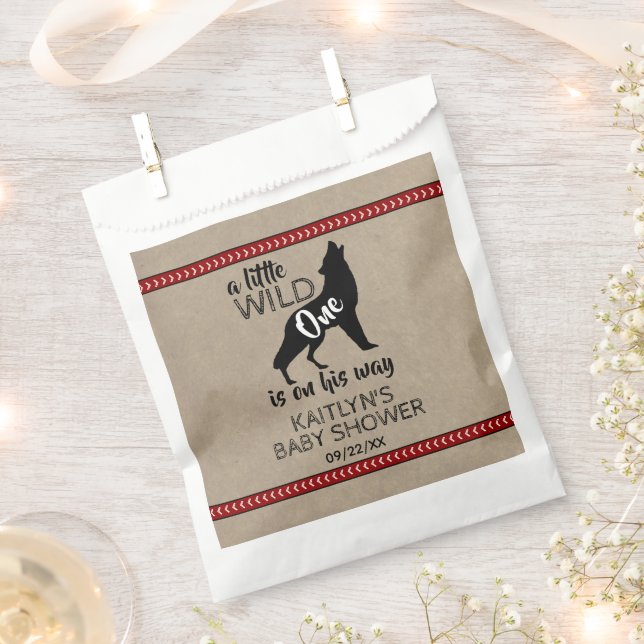 Wild One Boys Baby Shower Favor Bag (Clipped)