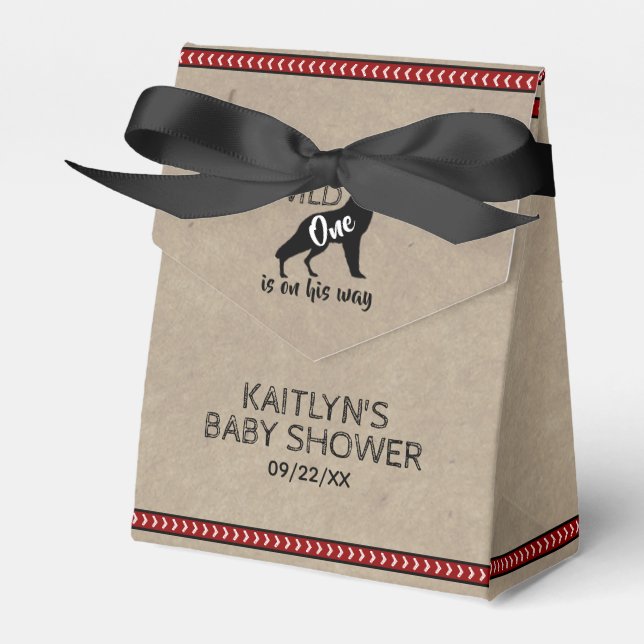 Wild One Boys Baby Shower Favor Boxes (Front Side)