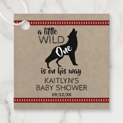 Wild One Boys Baby Shower Favor Tags