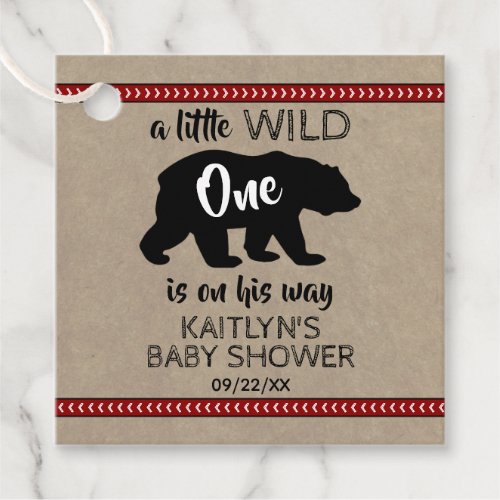 Wild One Boys Baby Shower Favor Tags