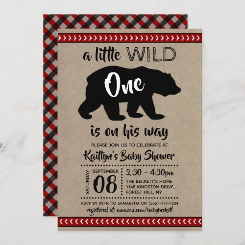 Wild One Boys Baby Shower Invitation