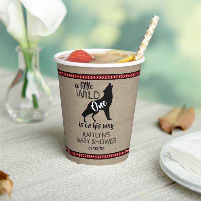 Wild One Boys Baby Shower Paper Cups (Insitu)